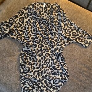 Love Black and Gray Animal Cheetah Print Top